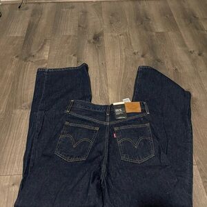 Levi's dark Blue ribcage wide leg Jeans